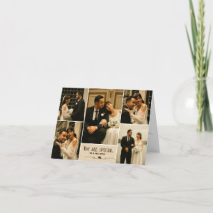 Festividades Cartão de Colagem de Fotos de Casamento de Script