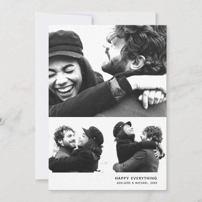 Festividades Cartão de Colagem de Fotos de Feriado Simples Mode (Frente)