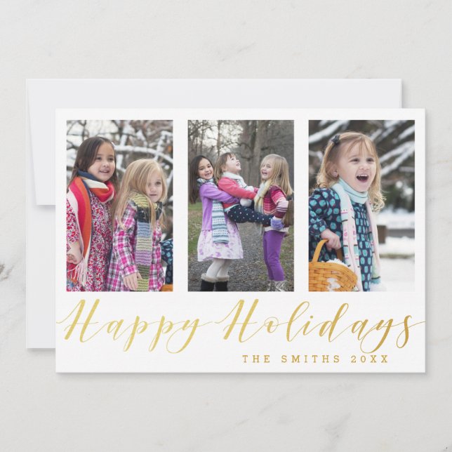 Festividades Cartão de Colagem de Fotos de Feriados Felizes com (Frente)
