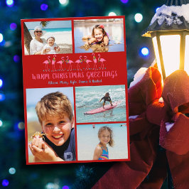 Festividades Cartão de Colagem de Fotos de Natal Tropical Flami