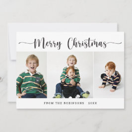 Festividades Cartão de Colagem de Fotos Elegante Simples para o