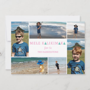 Festividades Cartão de Colagem Fotográfica Mele Kalikimaka para
