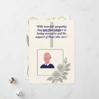 Cartão de Condolência Elegante com Quadro Cruzado