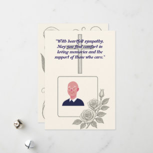 Festividades Cartão de Condolência Elegante com Quadro Cruzado