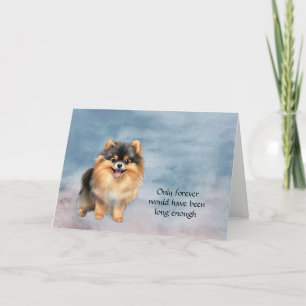 Festividades Cartão de condolências de Cão Pomerano Preto