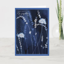 Cartão de Condolências de Prado Floral com Aquarel