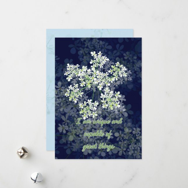 Festividades Cartão de confirmação com flores sobre fundo escur (Frente/Verso In Situ)