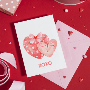 Festividades Cartão de Coração de São Valentim Rosa e Vermelho