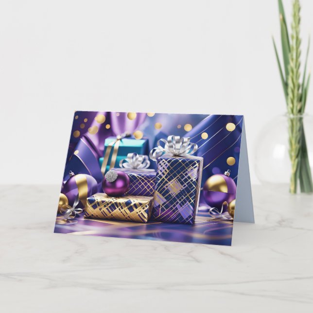 Festividades cartão de cumprimentos de presentes de natal (Frente)