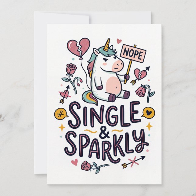 Festividades Cartão de Cumprimentos Divertido de Unicórnio Solt (Frente)