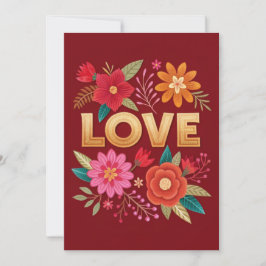 Festividades Cartão de Cumprimentos Elegante Floral LOVE