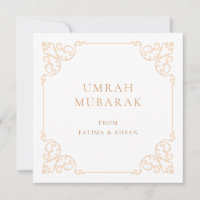 Cartão de Cumprimentos Elegante Umrah Mubarak com