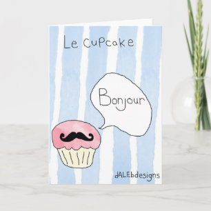 Festividades Cartão de cumprimentos temático do cupcake - 'Le