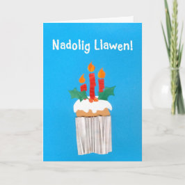 Festividades Cartão de Cupcake de Natal galês divertido com vel
