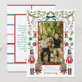 Festividades Cartão de Decoração de Natal Colorido com Aquarela