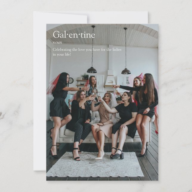 Festividades Cartão de Definição do Dia de Galentine de Foto de (Frente)