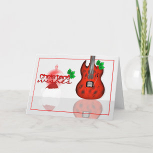 Festividades Cartão de desejos de Natal com Violão