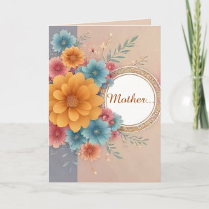 Festividades Cartão de Design Floral com Poema para o Dia das M