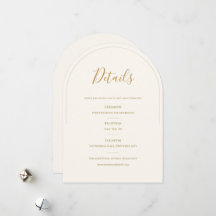 Cartão de Detalhes de Casamento Elegant Arch | Mar