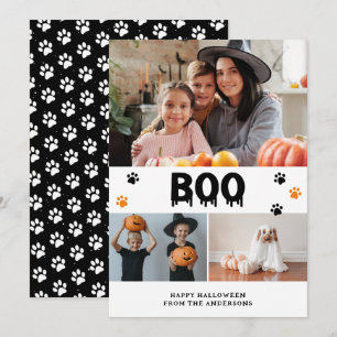 Festividades Cartão de Dia das Bruxas Preto Pet Photo