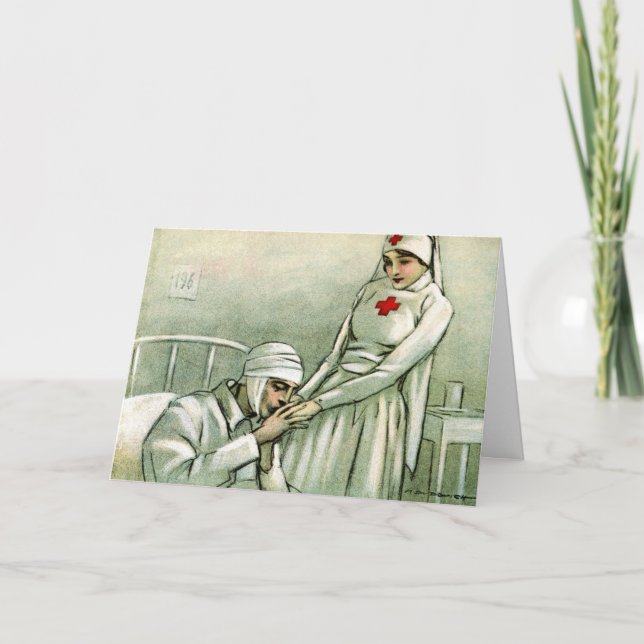 Festividades Cartão de Dia das Enfermeiras Vintage (Frente)