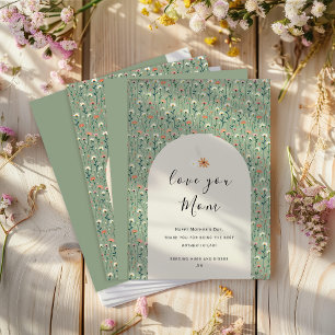 Festividades Cartão de Dia das Mães Floral Elegante para Sogra