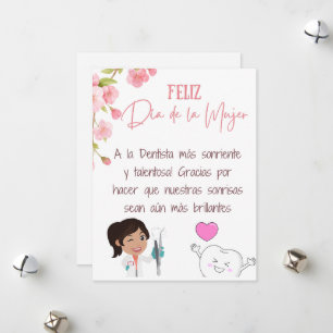Festividades Cartão de Dia das Mulheres Feliz de Dentista Espan