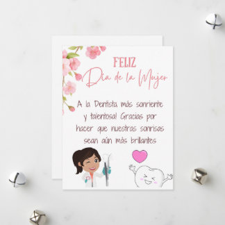 Festividades Cartão de Dia das Mulheres Feliz de Dentista Espan