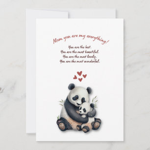 Festividades Cartão de dia de as mães com tema Panda para Novas