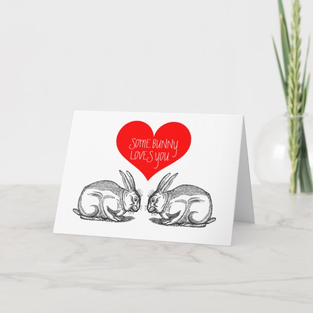 Festividades Cartão de dia de os namorados: "Algum coelho te am (Frente)