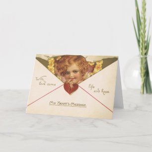 Festividades Cartão de Dia de os namorados de Cherub vitoriano