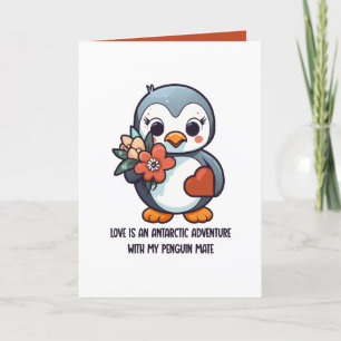 Festividades Cartão de Dia de os namorados de Pinguim Love
