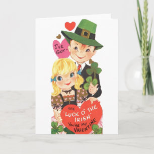 Festividades Cartão de Dia de os namorados irlandês retrô