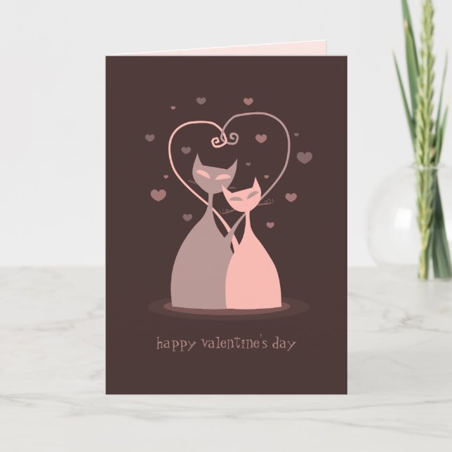 Festividades Cartão de Dia de os namorados Love Cats (Frente)