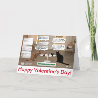 Festividades Cartão de dia de os namorados para amantes de gato