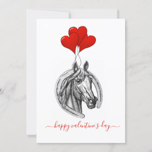 Festividades Cartão de Dia de os namorados para Cavalos e Coraç