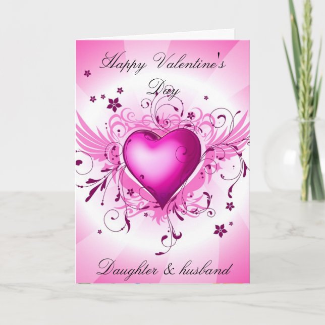 Festividades Cartão de dia de os namorados para filha e marido (Frente)