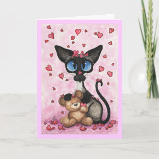 Festividades Cartão de Dia de os namorados para gatos siameses