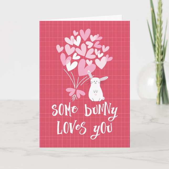 Festividades Cartão de dia de os namorados - Um Coelhinho Te Am (Frente)