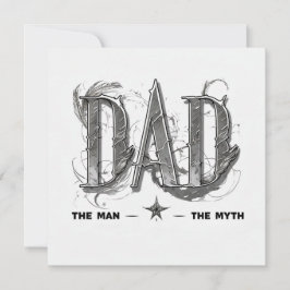 Festividades Cartão de Dia de os pais "PAI" Monocromático Moder