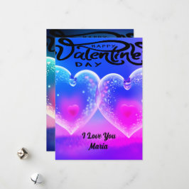 Festividades Cartão de Dia dos Namorados Abstrato Colorido e Vi