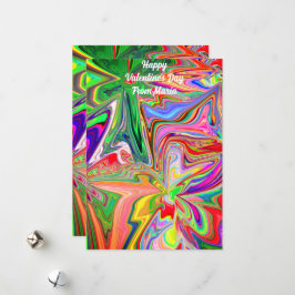 Festividades Cartão de Dia dos Namorados Abstrato Colorido e Vi