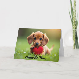 Festividades Cartão de Dia dos Namorados com Cachorrinho Segura