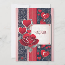 Cartão de Dia dos Namorados com Rosas Vermelhas - 