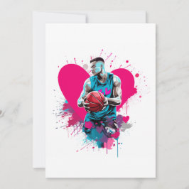 Festividades Cartão de Dia dos Namorados de Basquete