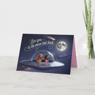 Festividades Cartão de Dia dos Namorados de Dachshund