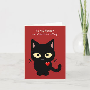 Festividades Cartão de Dia dos Namorados de Gato Preto / Te Amo