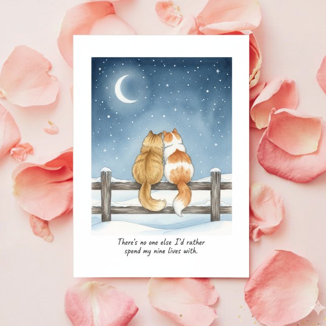 Festividades Cartão de Dia dos Namorados de Gato Romântico para (Criador carregado)