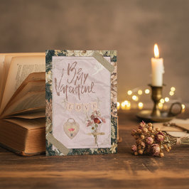 Festividades Cartão de Dia dos Namorados de Scrapbook Vintage F