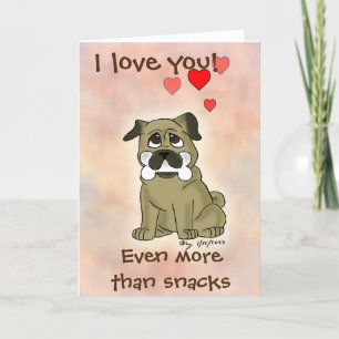 Festividades Cartão de Dia dos Namorados do Pug do Lanche Feliz
